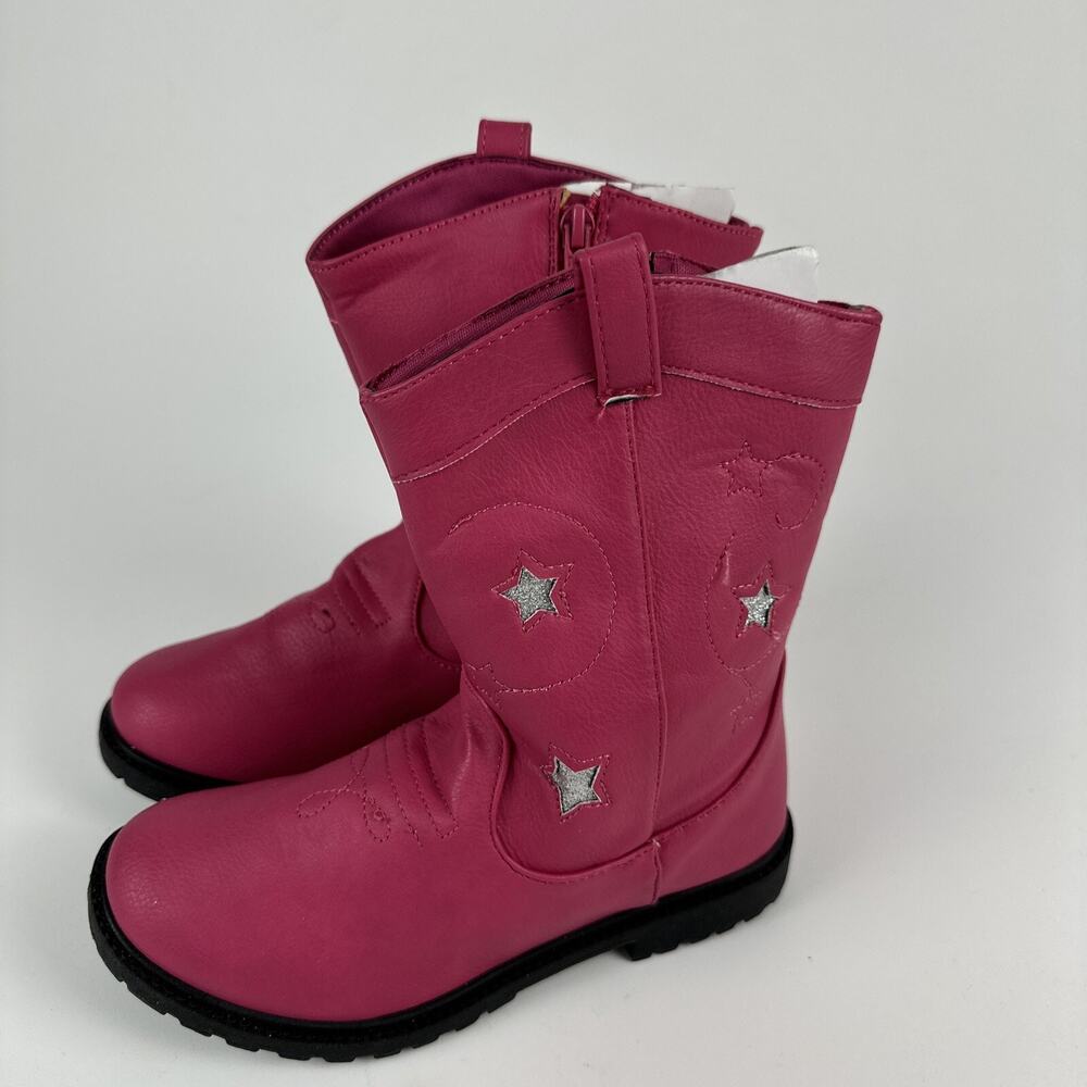 Chatties girl boots little kid 2/3 fuchsia glitter star boot NEW